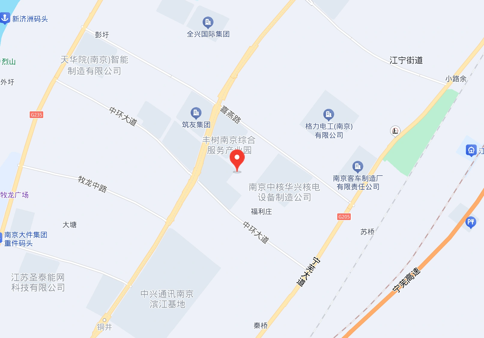 Map showing the headquarters area